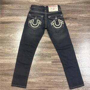True Religion Black Skinny Jeans – Distressed Stitch Detail